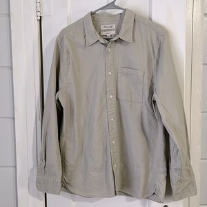 Madewell Men’s Perfect Fit Beige Long Sleeve Oxford Shirt Medium